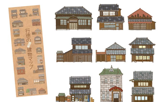 行徳小普請組「行徳のぐるり建物マップ」マップデザイン・イラスト