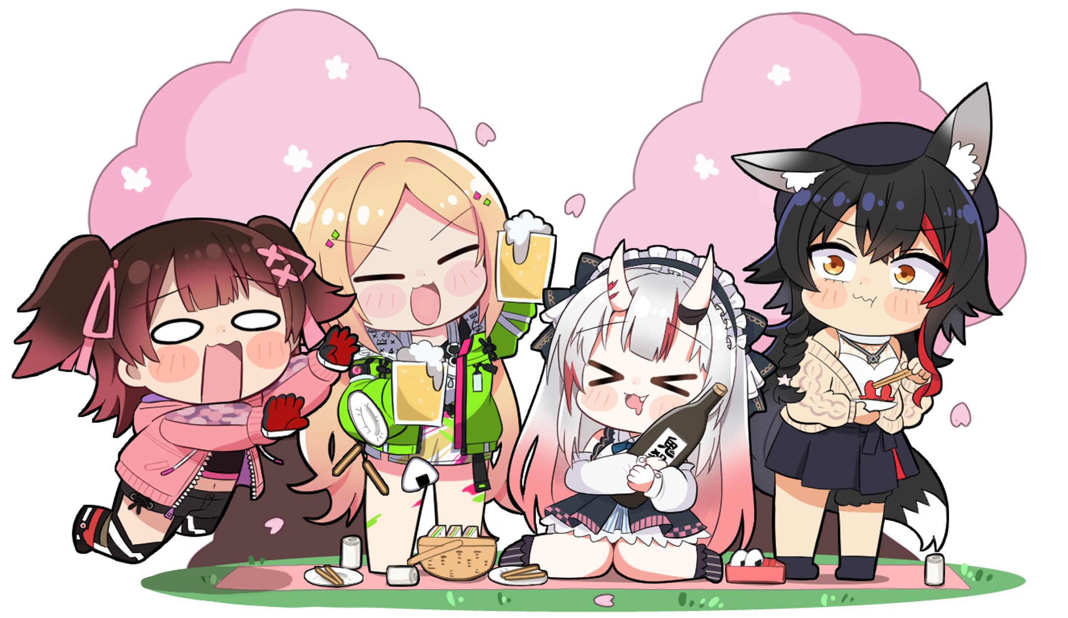 ロボ子さん　お花見企画サムネイルイラスト-1