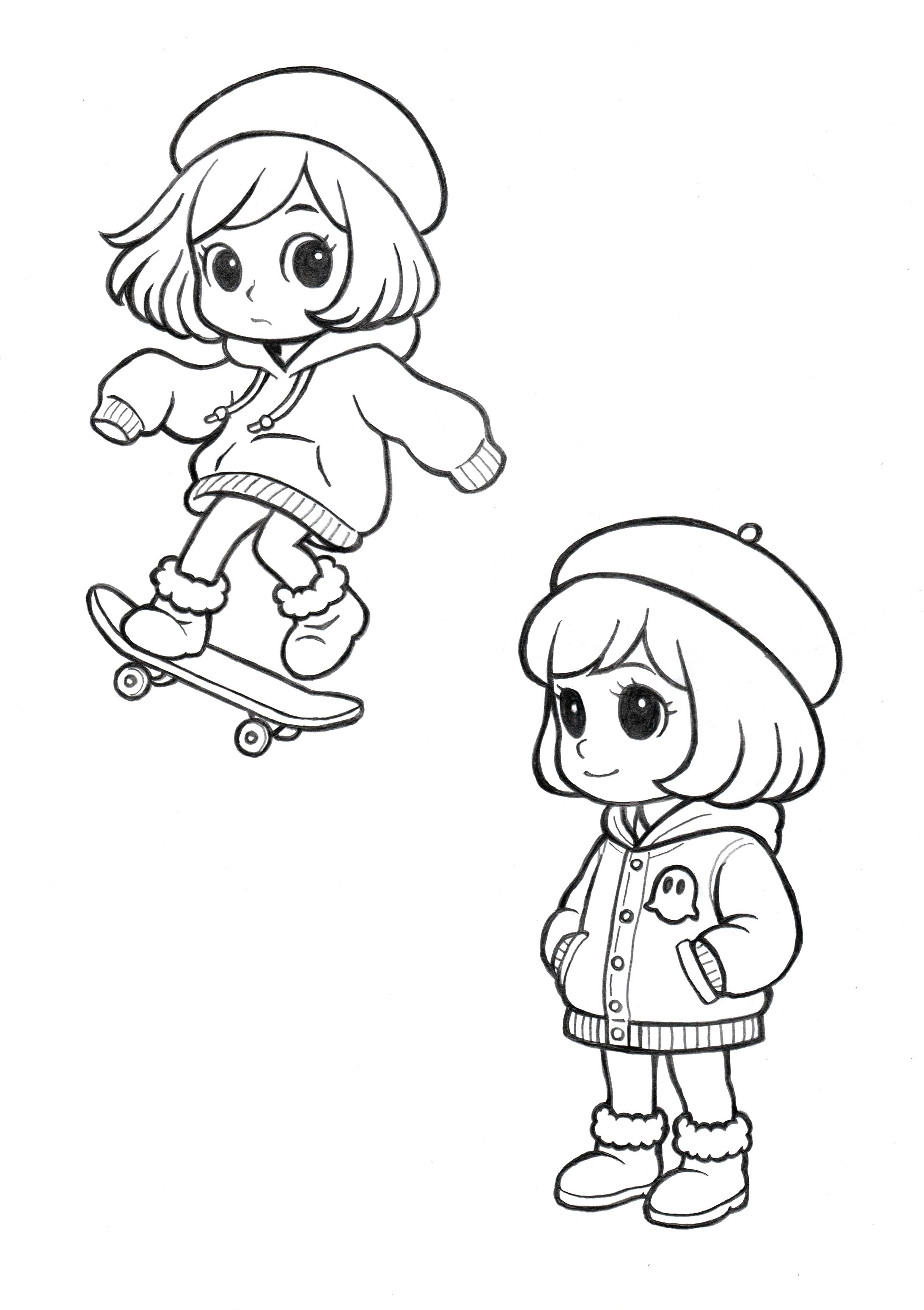 ソフビポーチ用イラスト(原画)-1