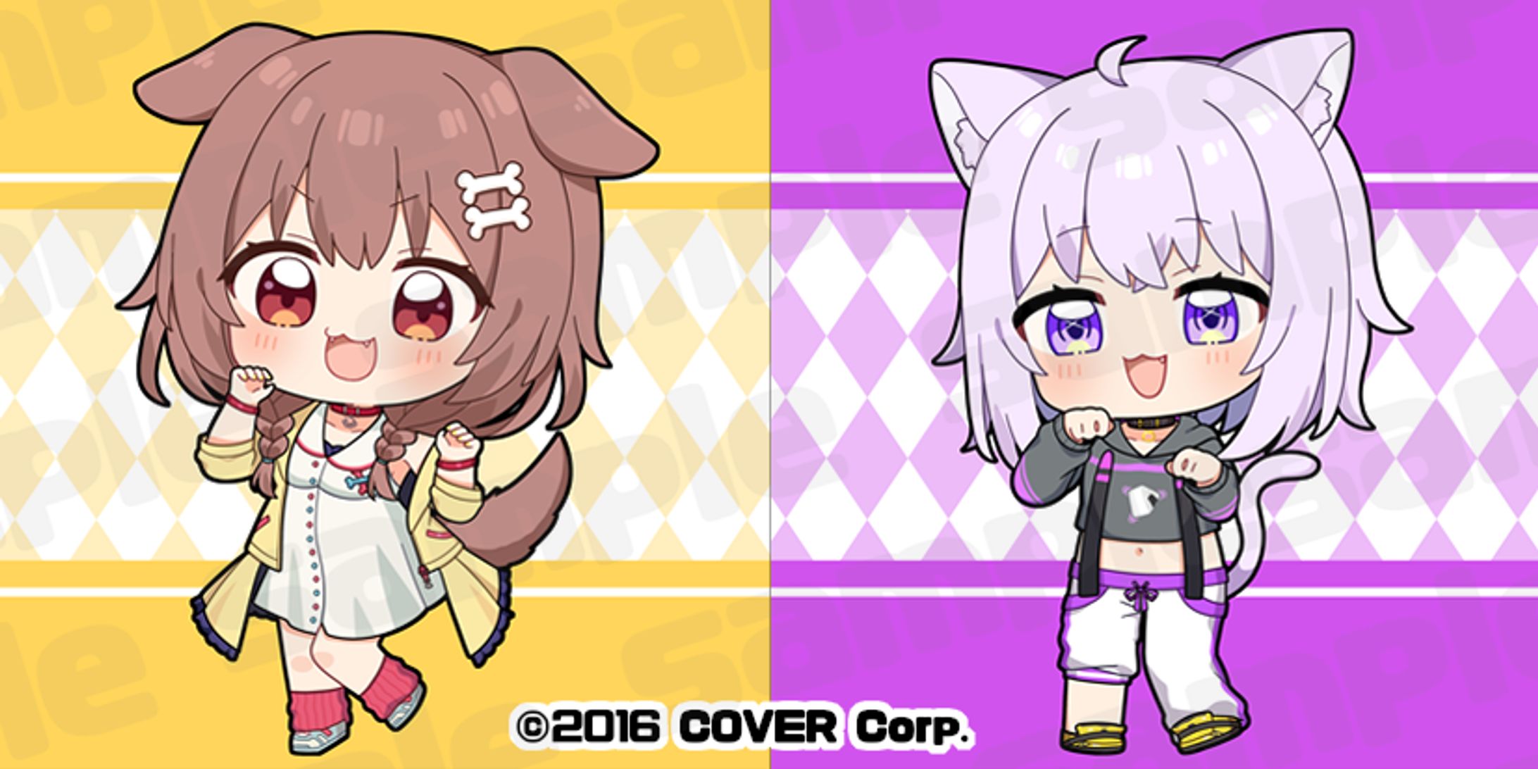 ホロライブ　猫又おかゆ　戌神ころね　Art Selection　グッズ用イラスト-1