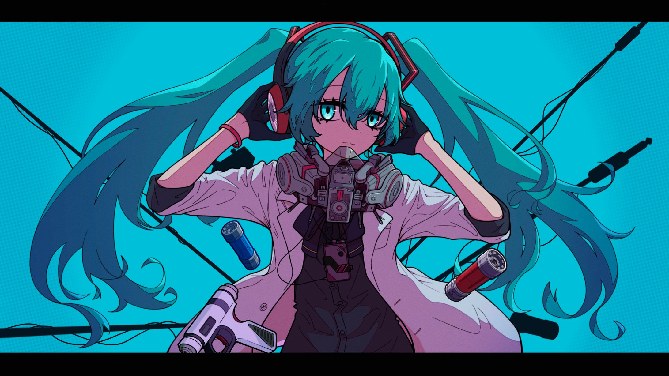 ボーカロイド楽曲「マーシャル・マキシマイザーREMIX　初音ミクver.」MVイラスト-1