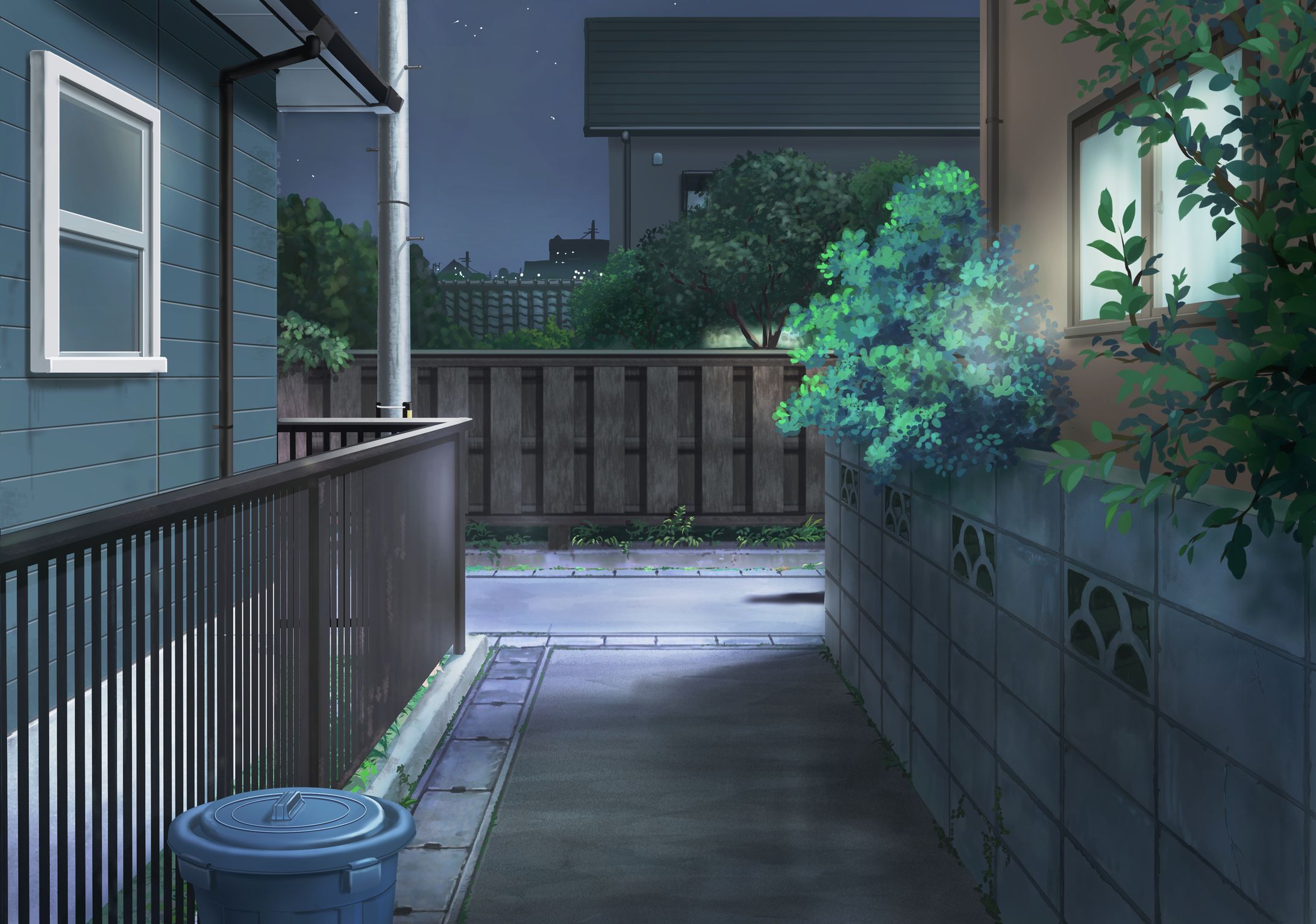 住宅街　夜-1