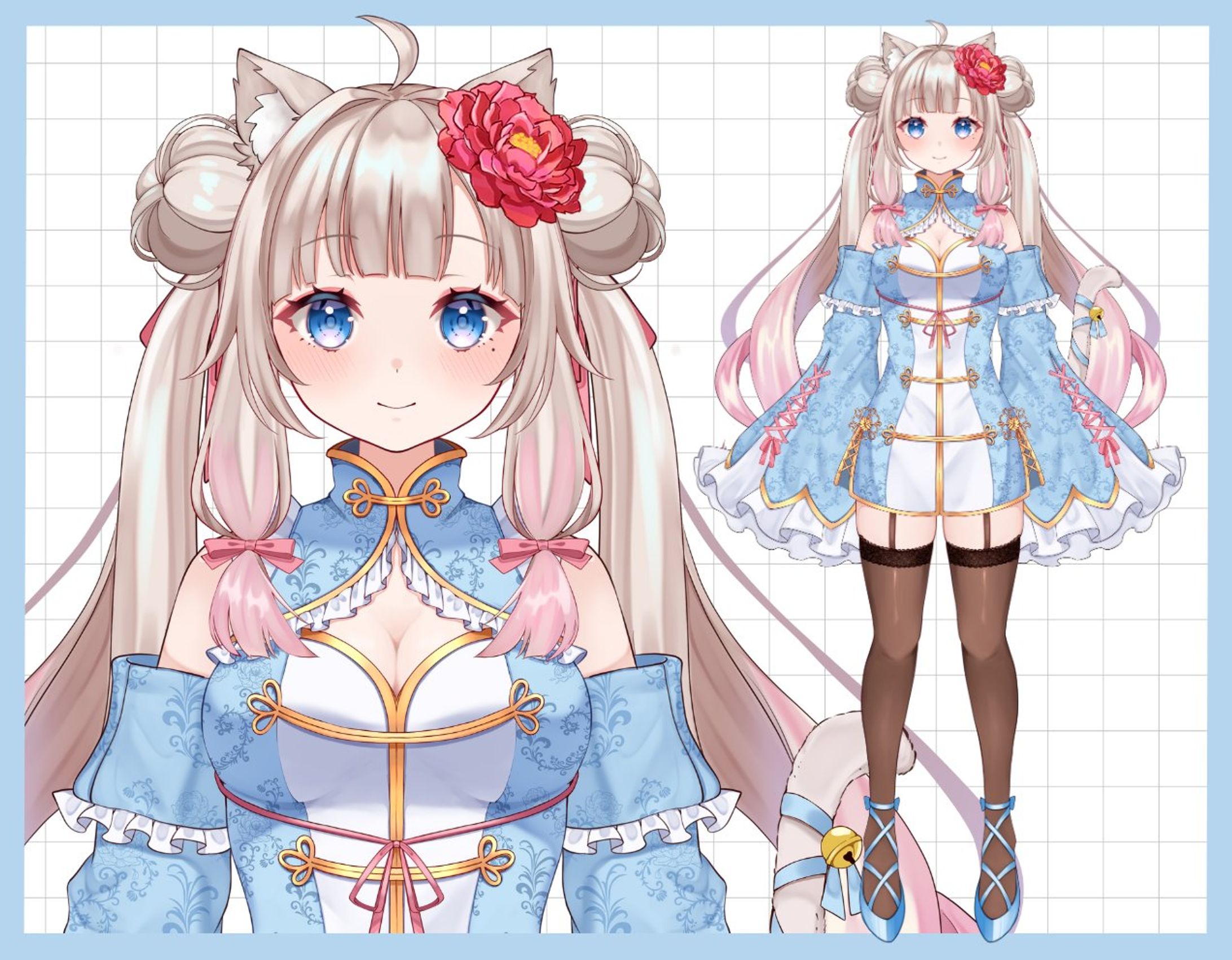 【お仕事】桃月こな様 Live2Dパーツ分けイラスト-1