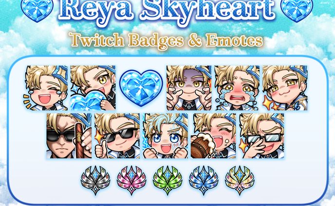 Reya Skyheart様｜Twitchスタンプ＆バッヂ/Twitch Emotes & Badges
