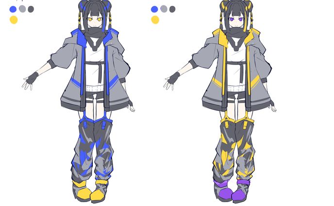 Live2D制作用 デザインラフ