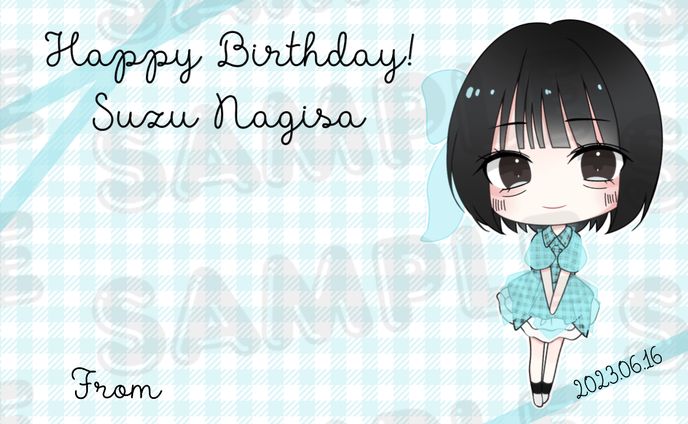 2023 渚すず生誕祭　メッセージカード　イラスト/デザイン