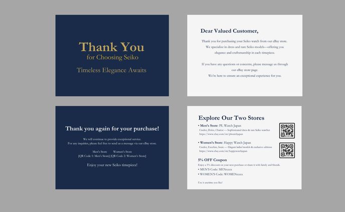 SEIKO　サンクスカード