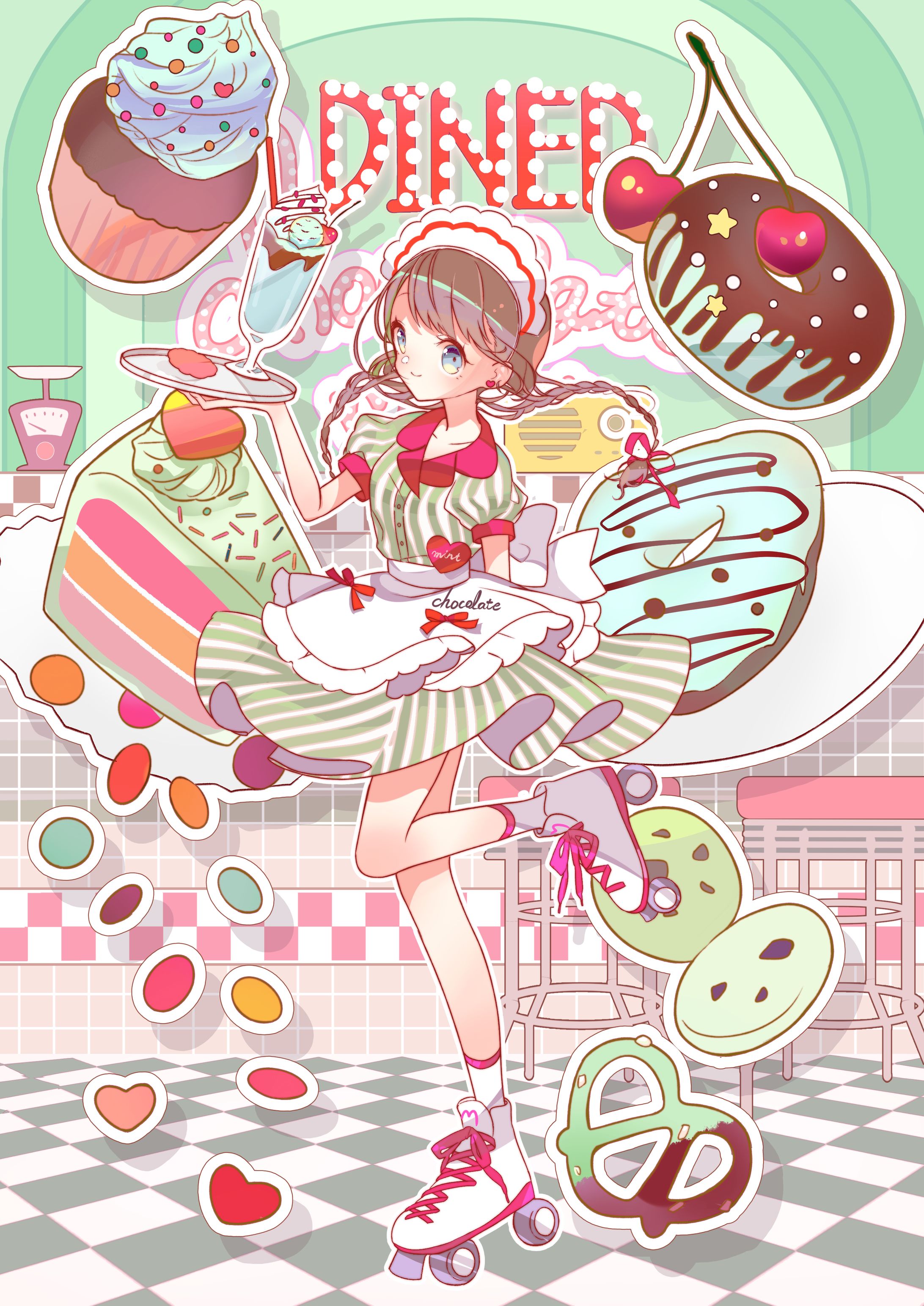 オリジナル　カフェ店内　スイーツ-1