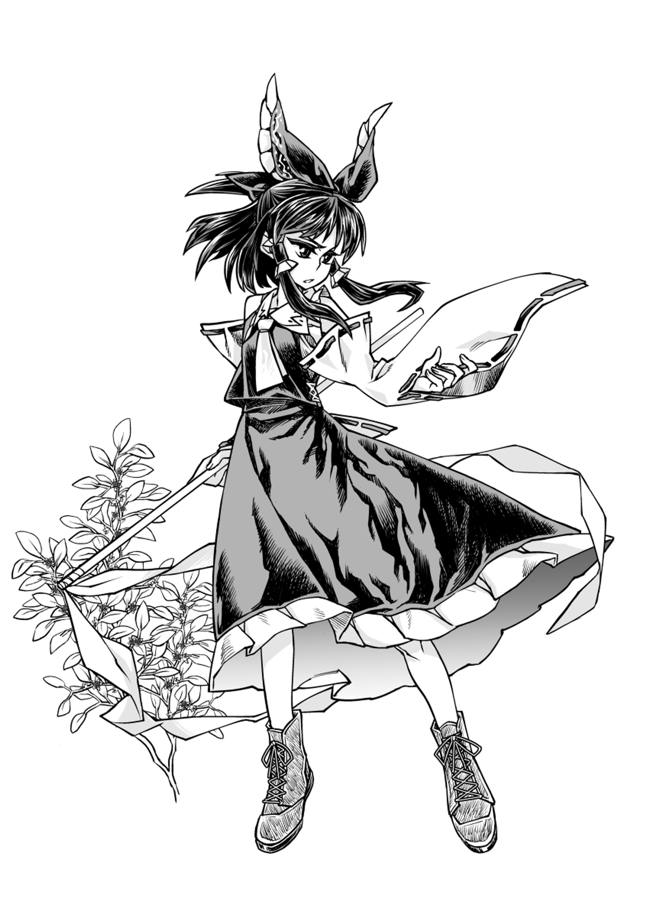 二次創作｜東方Project_モノクロ／ラフ-1