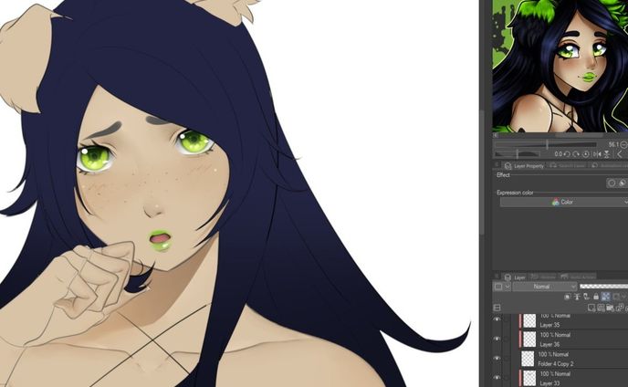 i never was confident #drawing women, but i must admit i like where this #commission is going.

#anime #manga #kemonomimi #wip