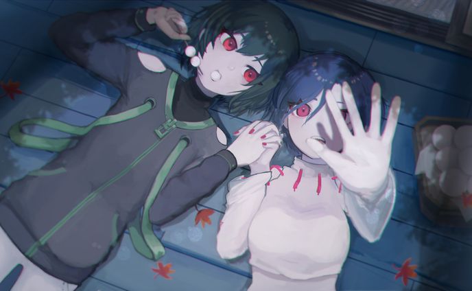 ∴月を見ている