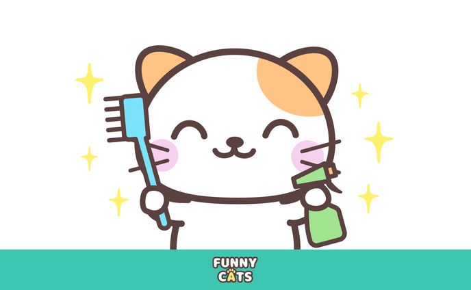 お風呂そうじする猫
