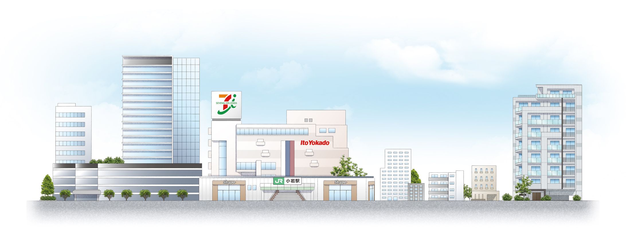 不動産小岩立面図イラスト-1