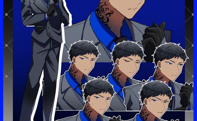 青シャツの男