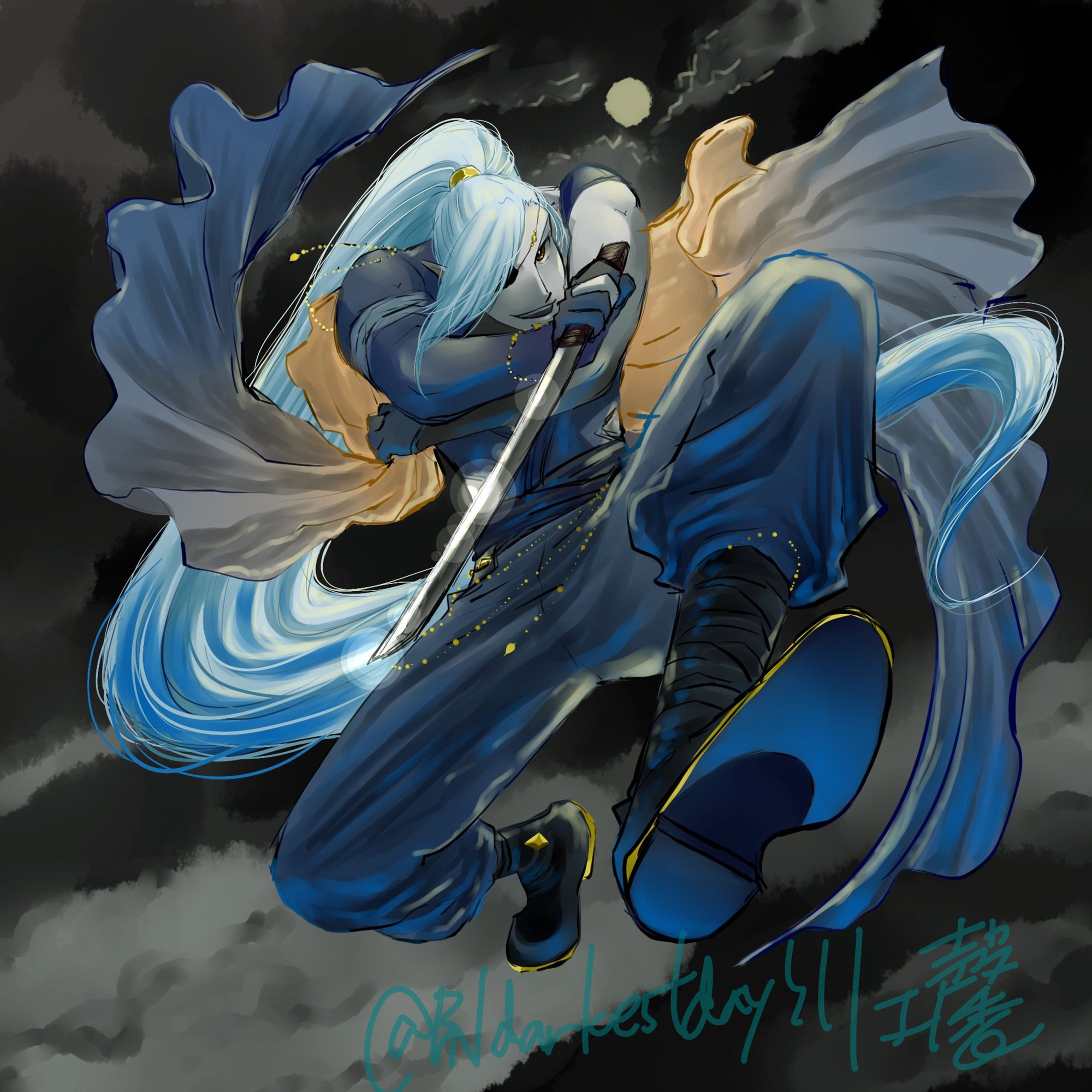【skeb】OC：ダークエルフさん-1