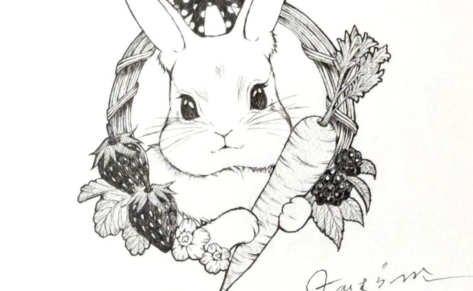 うさぎちゃんは人参と苺がお好き