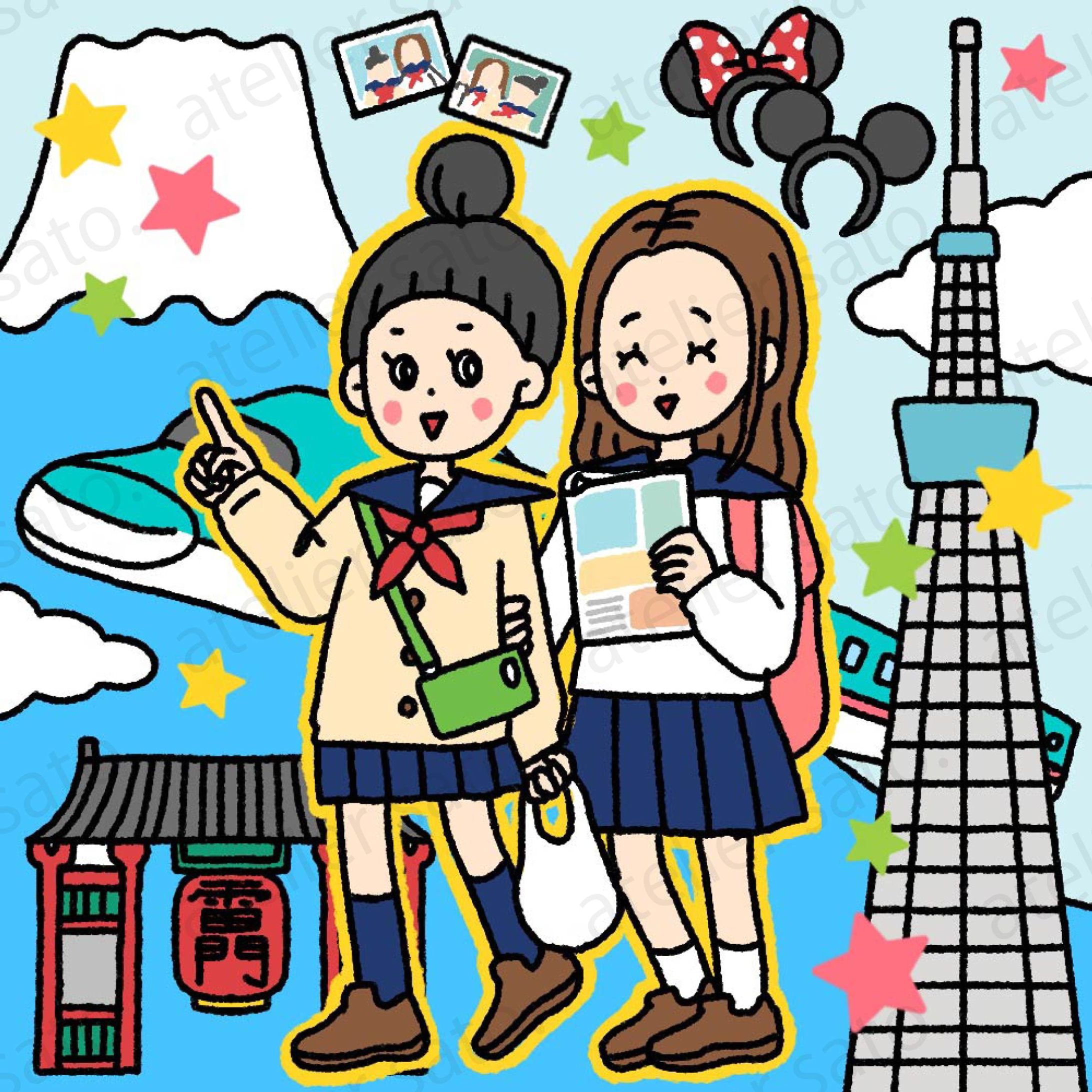 修学旅行カットイラスト-1