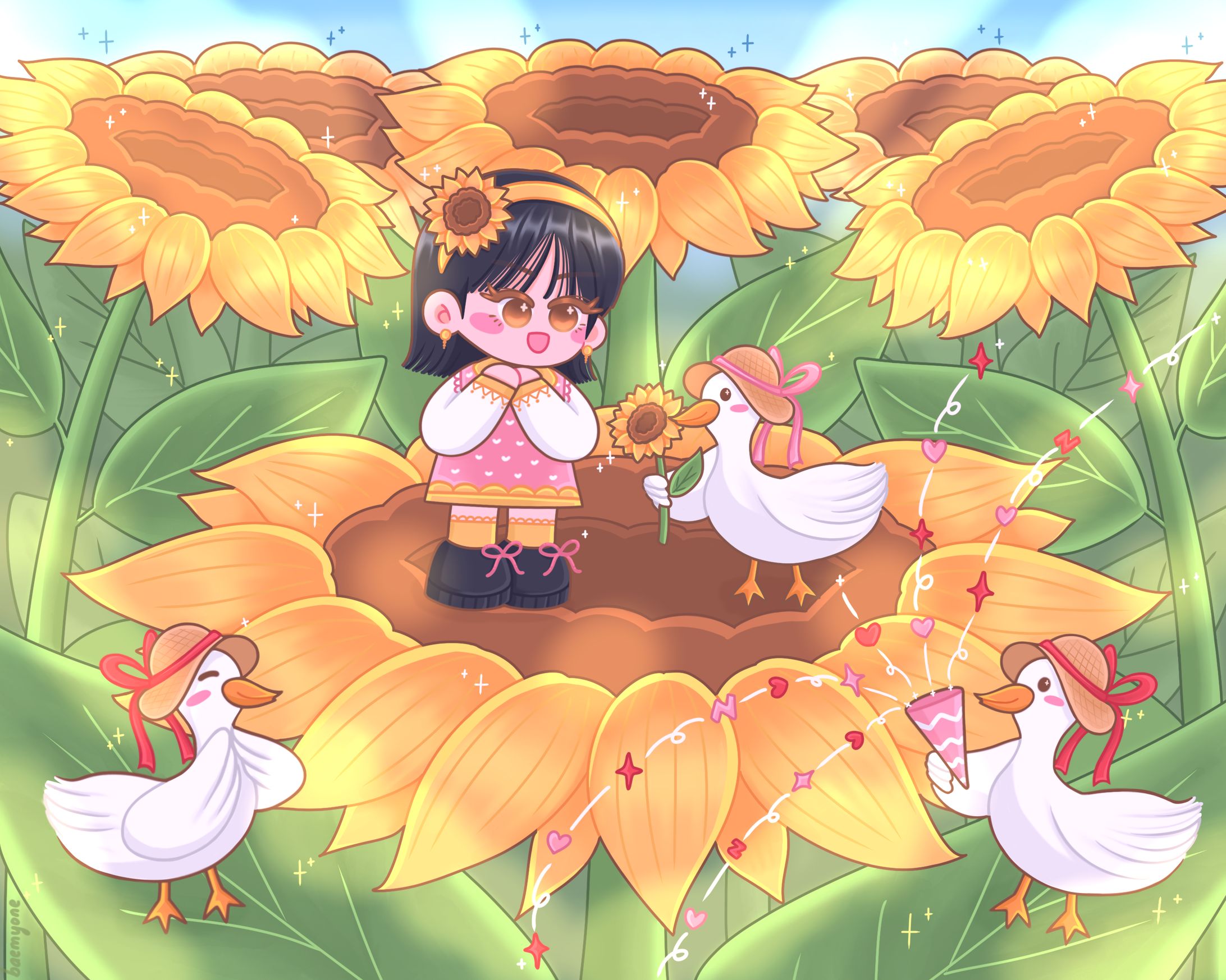 Full Illustration with Background in Chibi Style-1