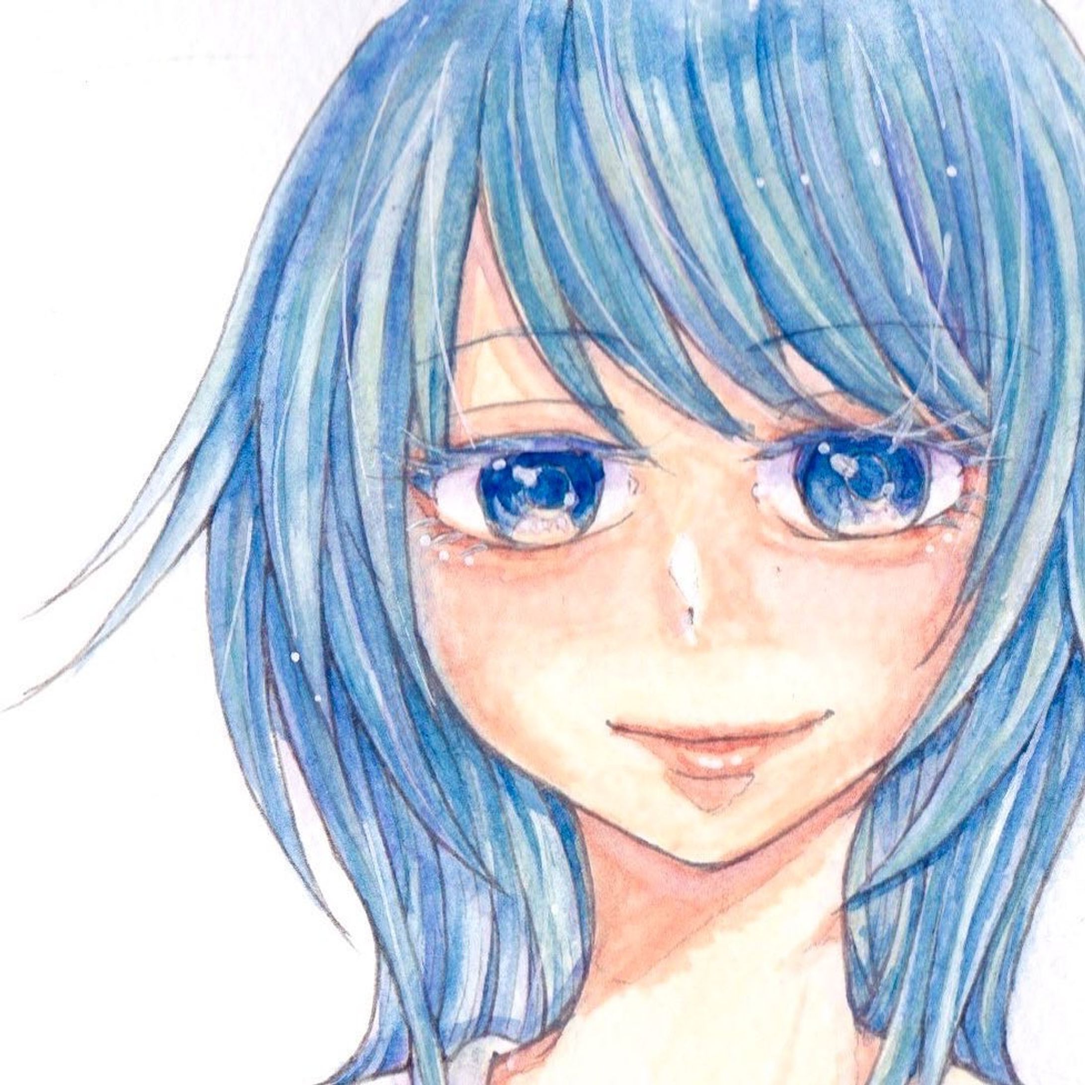 あおいひと

#透明水彩 #透明水彩イラスト #watercolor 
#illust #illustration #painting 
#創作 #アナログ #アナログイラスト-1