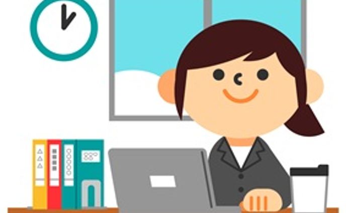 パソコンで作業する人のカットイラスト
