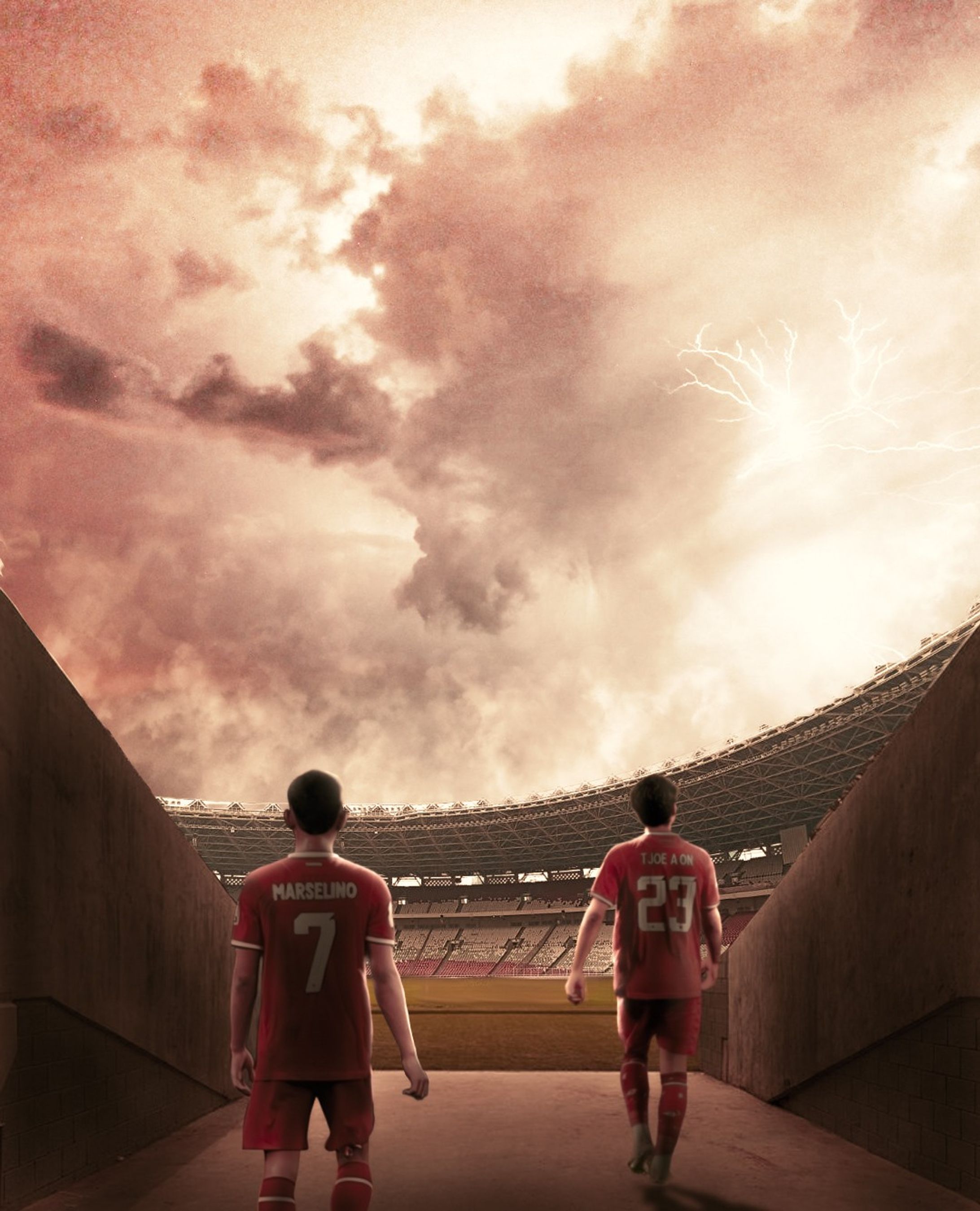Nathan & Marselino Entering the GBK stadium field-1