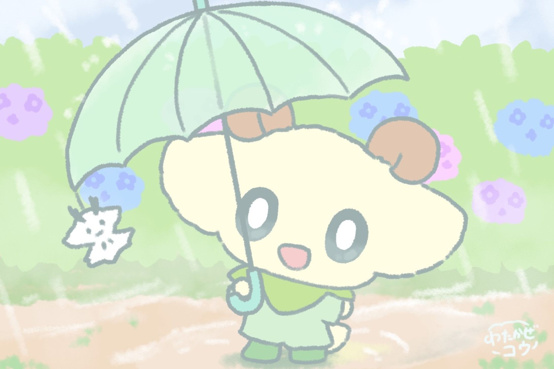 6月のわたかぜくん☔
#わたかぜっこ
#イラスト #オリジナルキャラクター
#マスコットキャラクター-1
