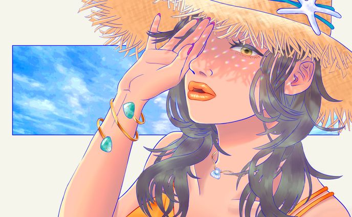 オリジナルイラスト【一足早い夏】
