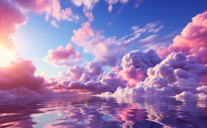 天国のようなふわふわ雲 AI生成