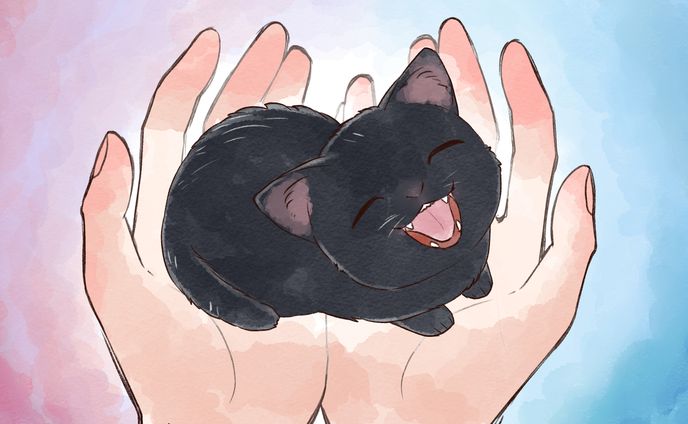 MVイラスト「黒猫のジジ レクイエム　ねこの合唱団 feat.福田未来」