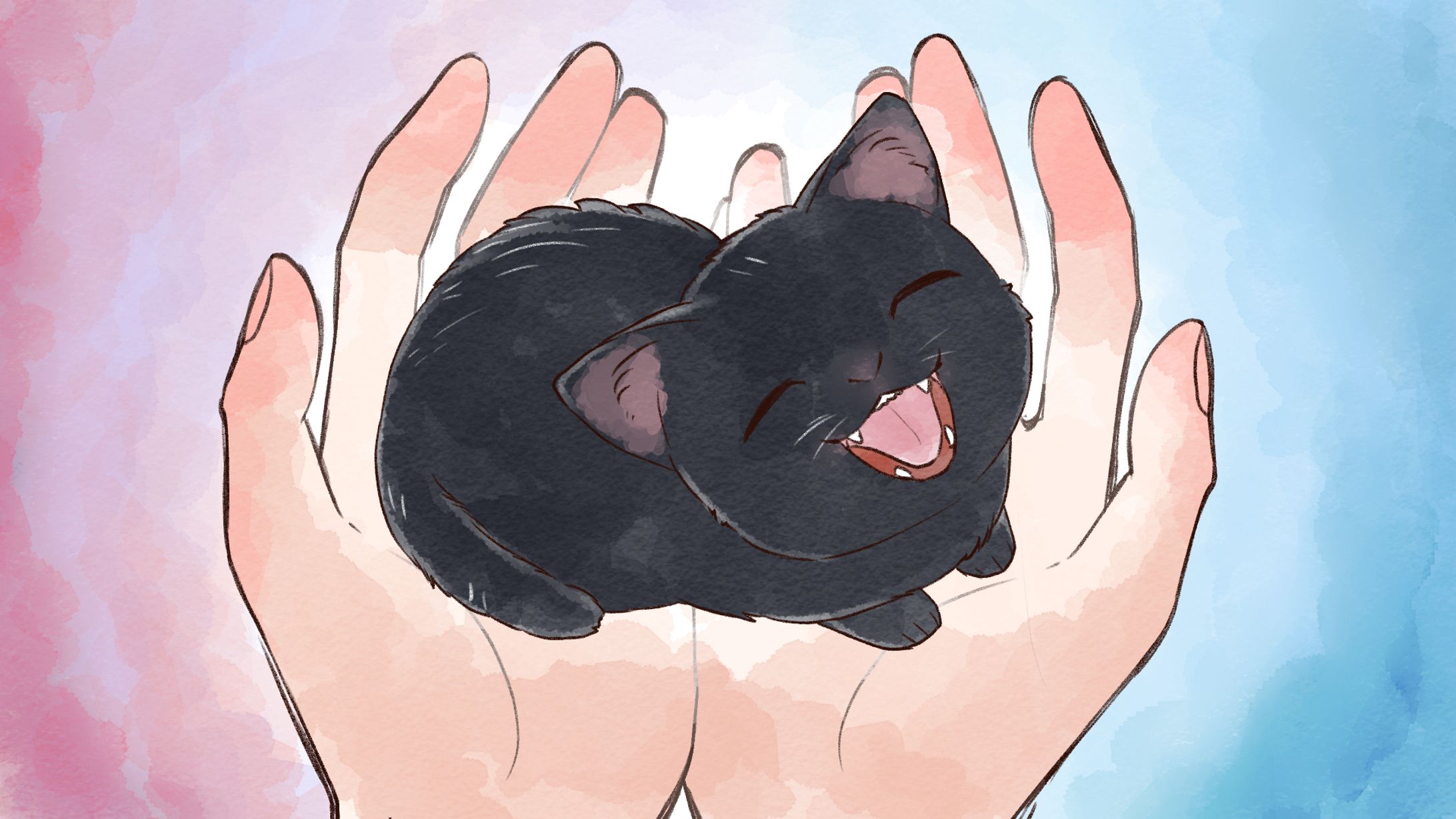 MVイラスト「黒猫のジジ レクイエム　ねこの合唱団 feat.福田未来」-1
