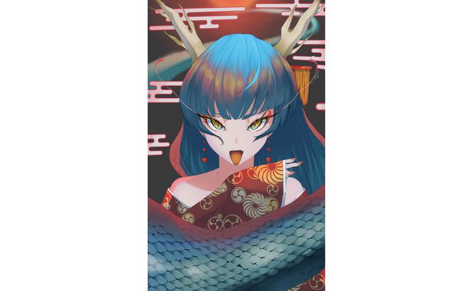 【辰年イラコン】龍咆の姫