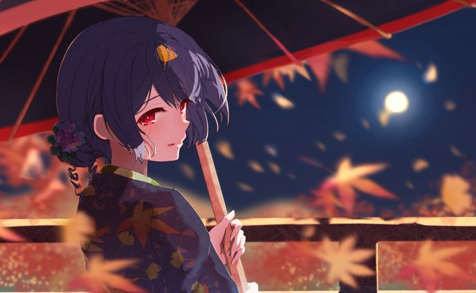 二次創作イラスト　完成絵およびカラーラフ案
