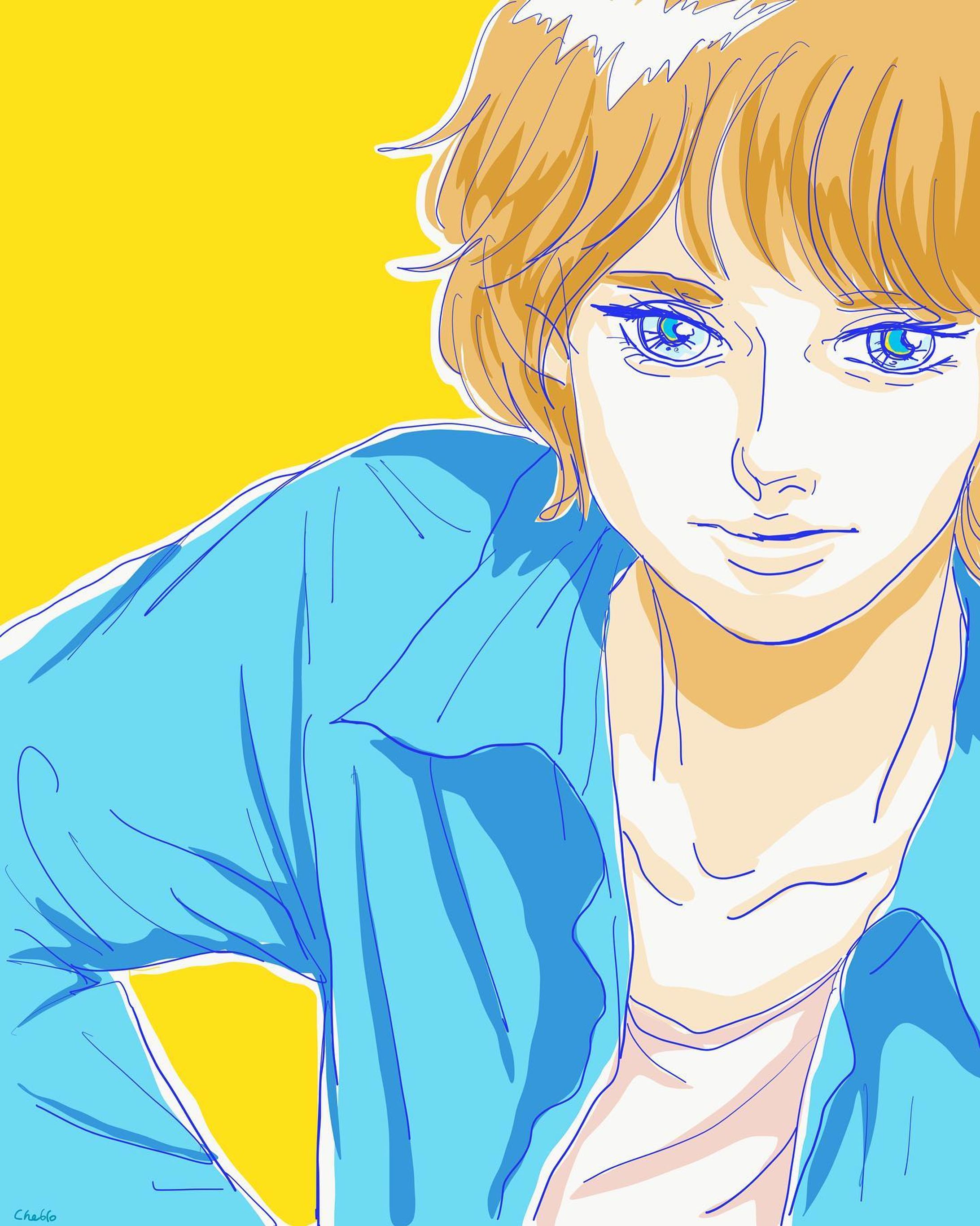 今日のイメジ✍️💭
.
「なんでそんなことしたか俺の目見て言ってみ？」

という人
.
.
#illustration #illust #illustrator #boy #fashion #blue #picture #sketch #blue  #cheblo #ストリート #ファッション #ストリートファッション #イラスト #fresco #iPad #applepencil-1