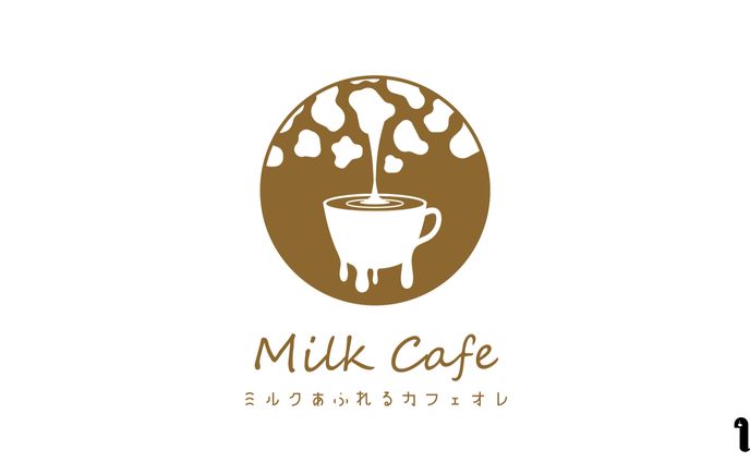 ミルクカフェ　モノトーンロゴ