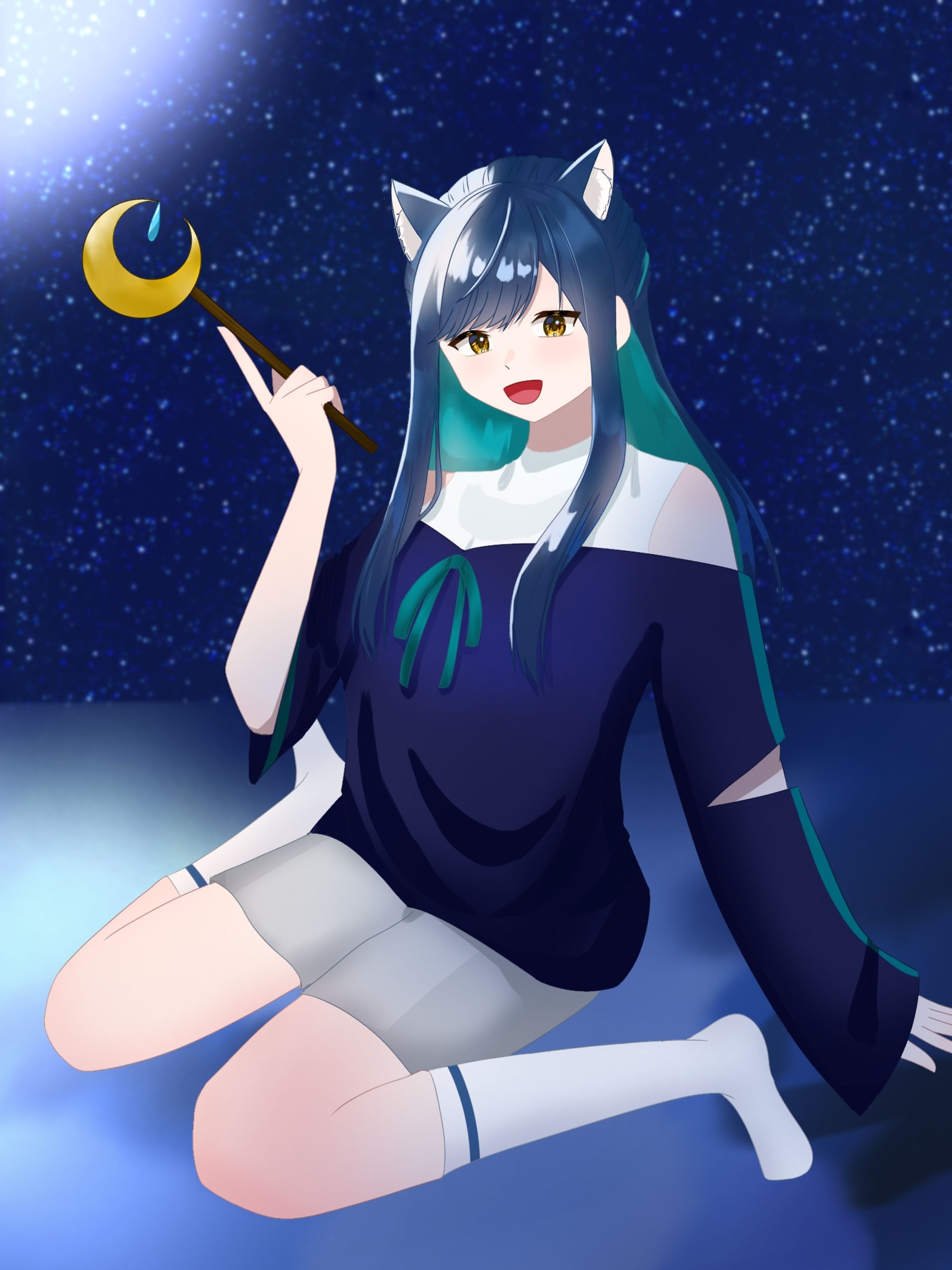 夜波さち1枚絵＆ロゴ（手描き）-1