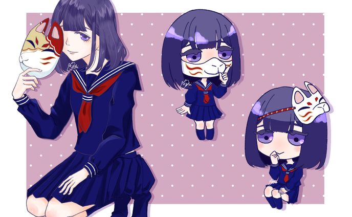 狐面とセーラー服
