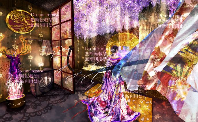 背景室内・和柄　厚塗り(主線無)