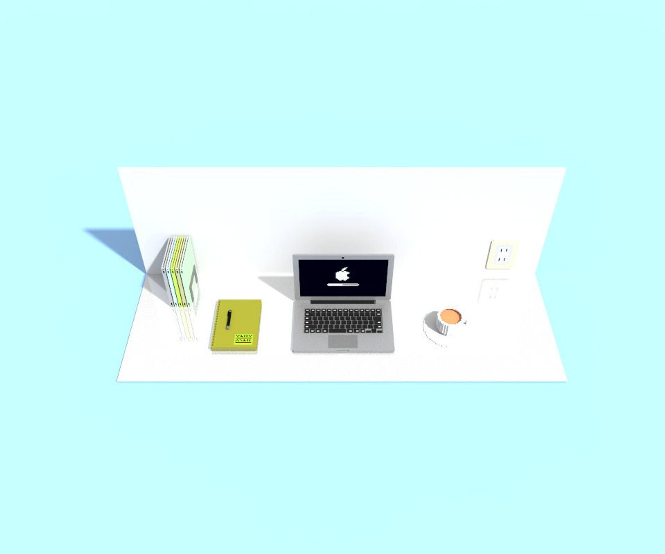 Voxel Art『My work desk』-1