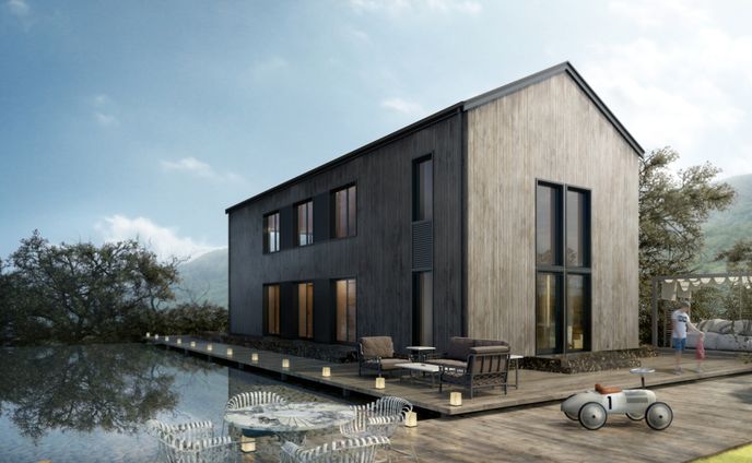 【建築CG】【3dsmax】【Photoshop】wood house レタッチ