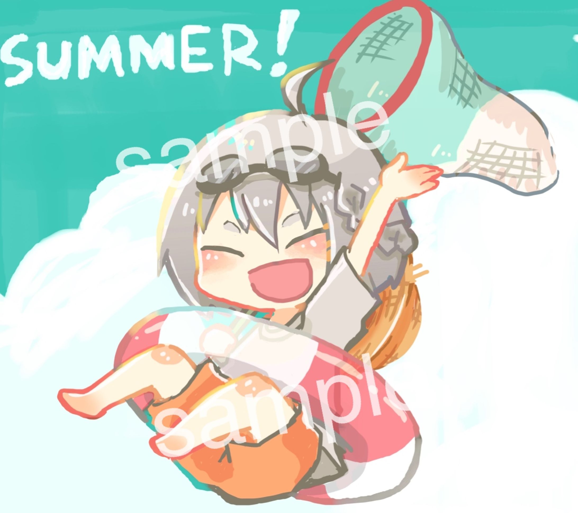 鷲村さん、夏イラスト-1