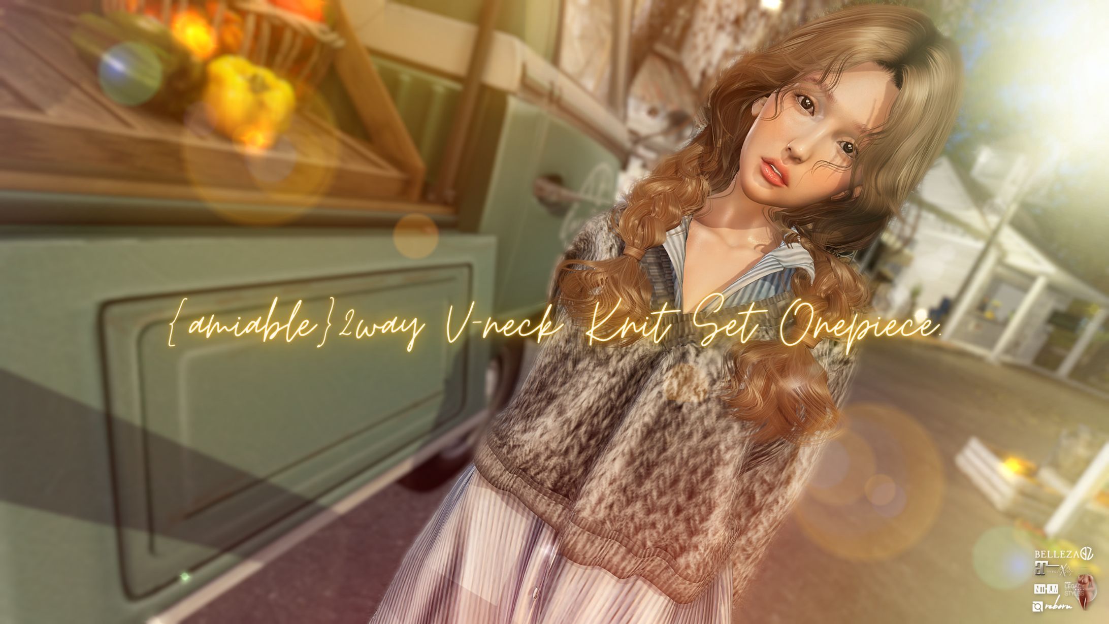 {amiable}2way V-neck Knit Set Onepiece＠the C88(Special SALE).-1