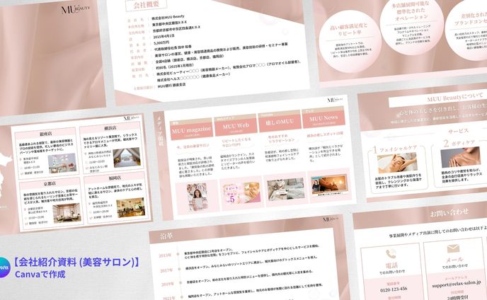 会社紹介資料 (美容サロン)　スライド資料