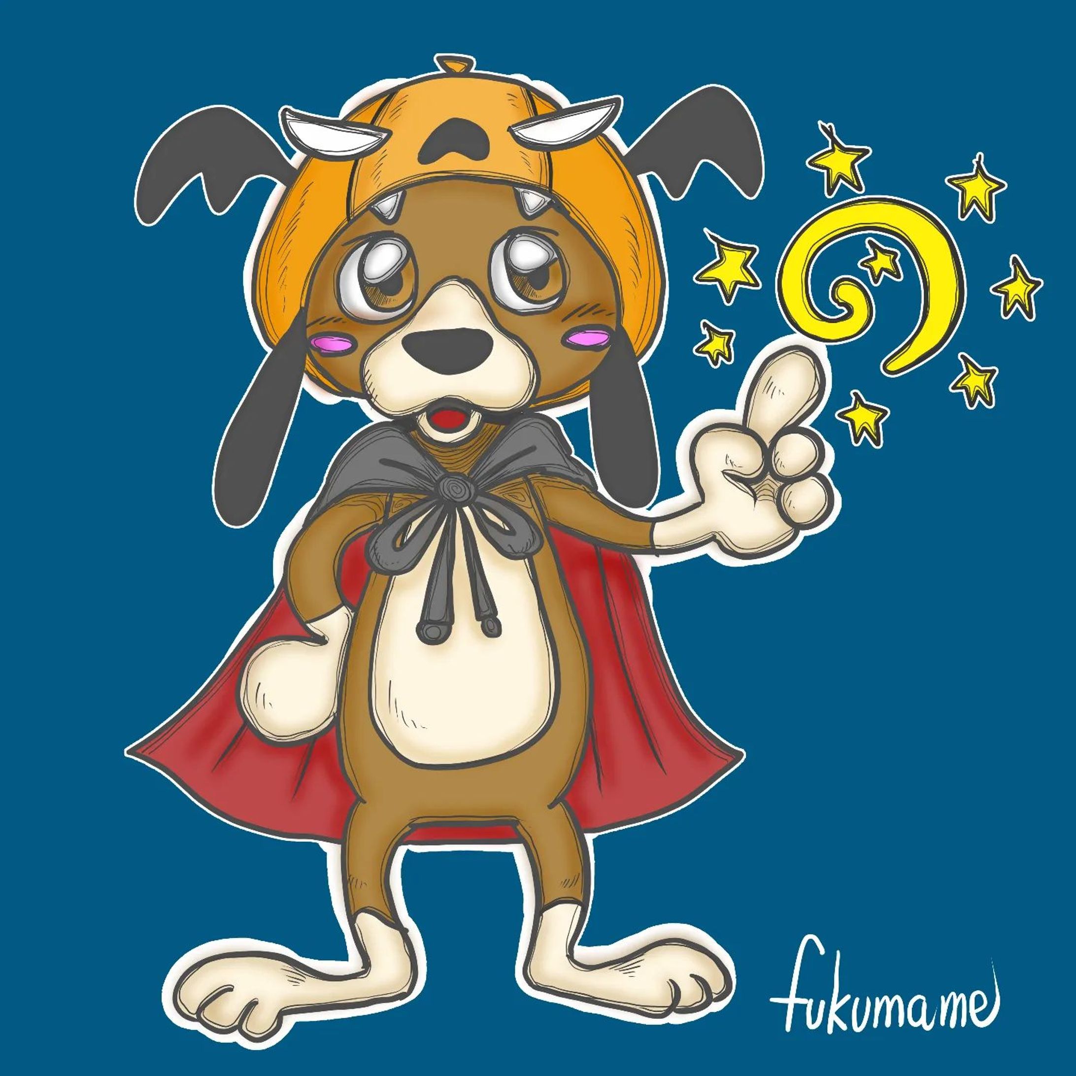 【デジ絵】ハロウィンなビーグル-1