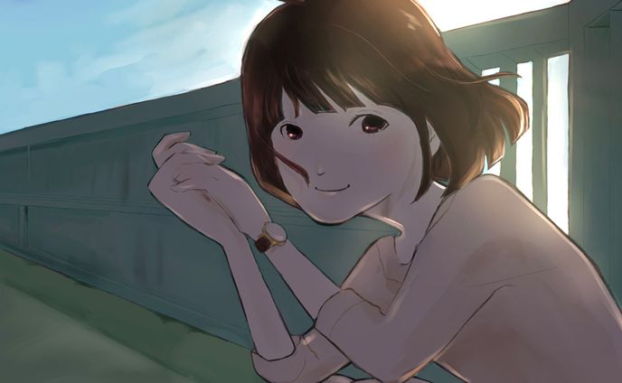 コンペ提案作品『歩道橋で座る女の子』