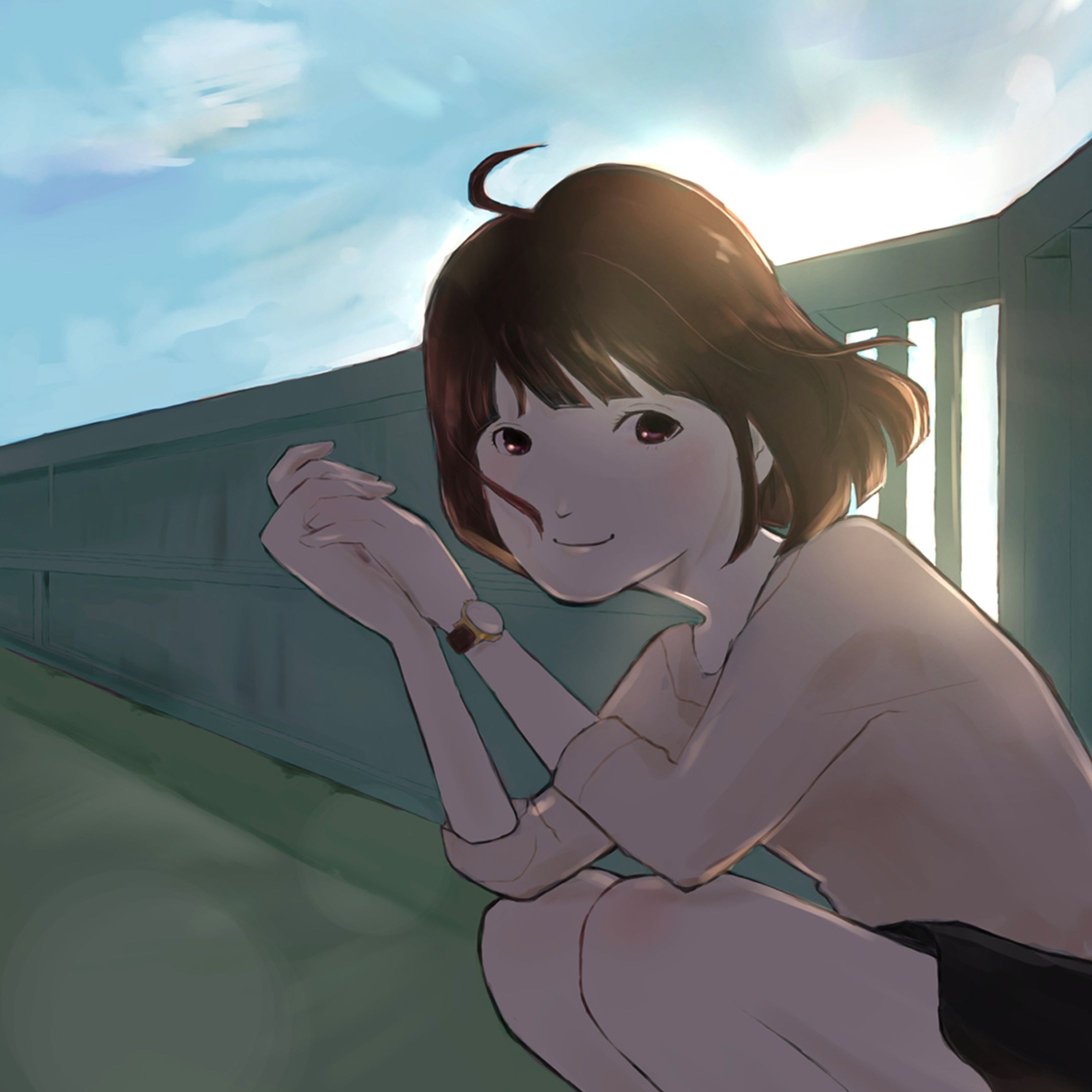 コンペ提案作品『歩道橋で座る女の子』-1