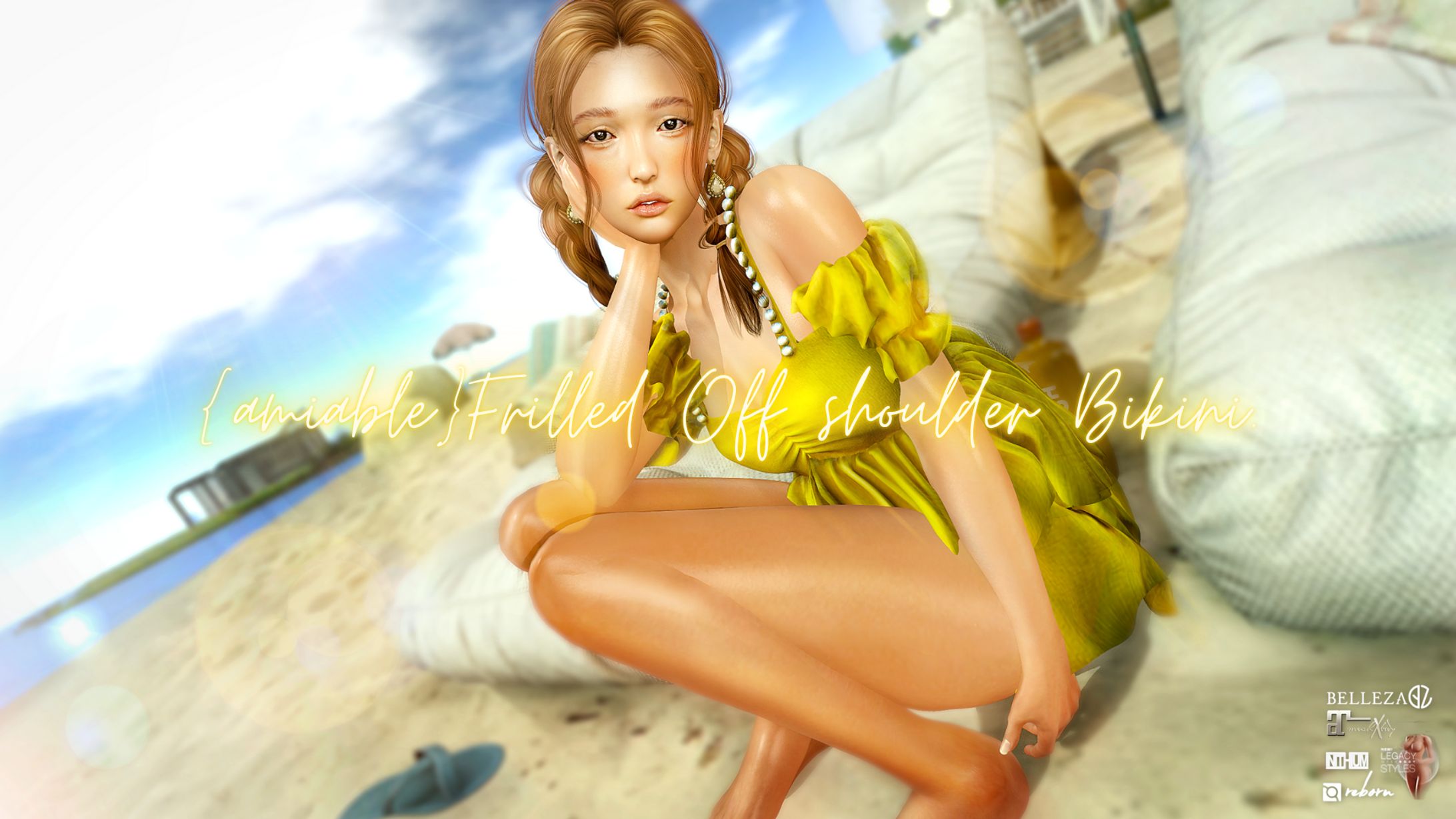 {amiable}Frilled Off shoulder Bikini＠SUMMERFEST '25(50%OFF SALE).-1