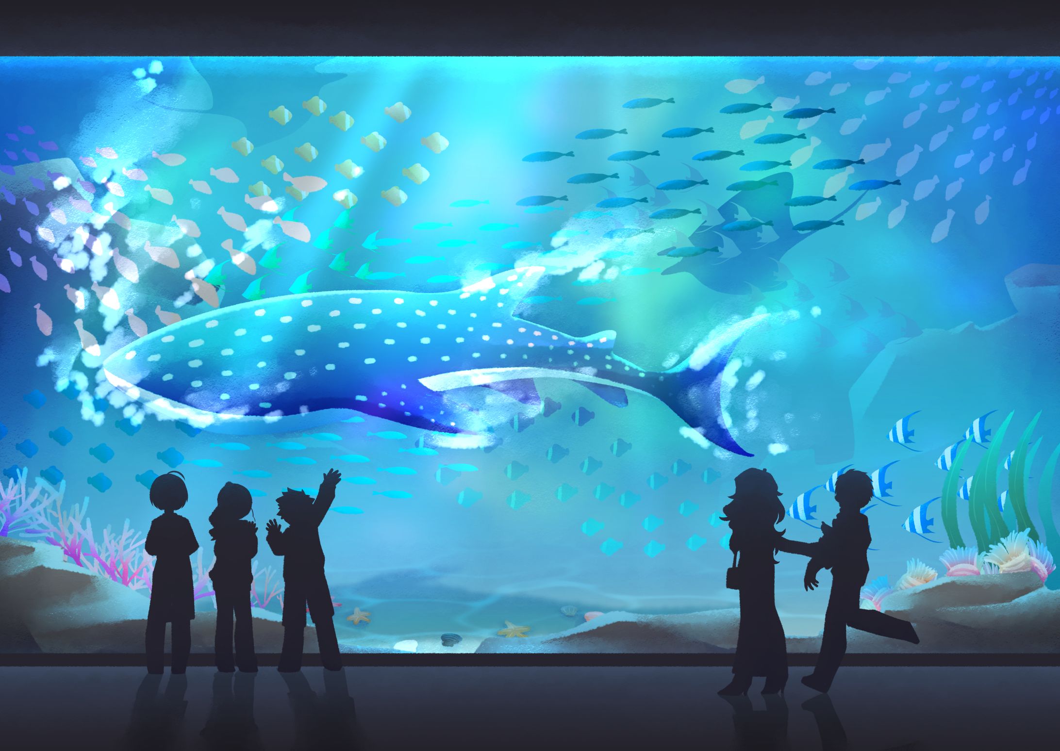 オリジナルイラスト（水族館）-1
