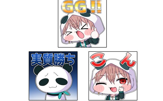 杠葉ぱんだ様Twitch/Youtubeスタンプイラスト