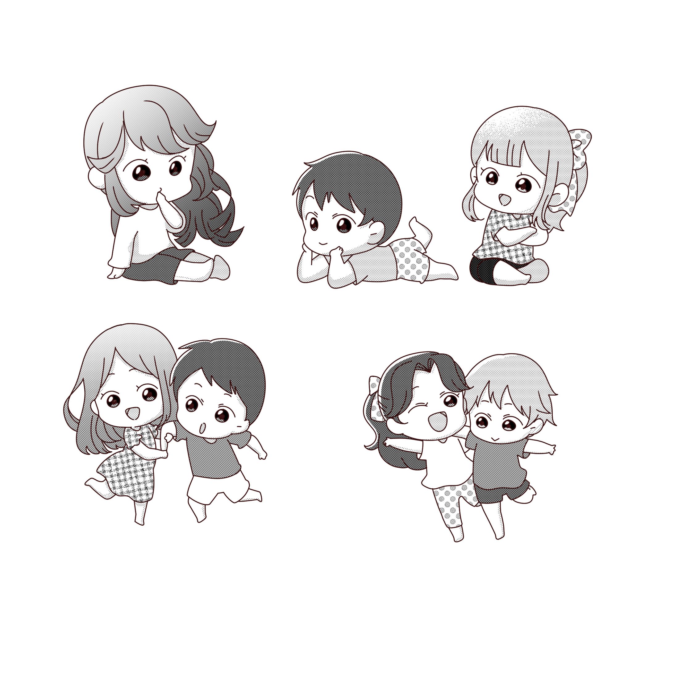 キャラクターサンプル（モノクロ）-1