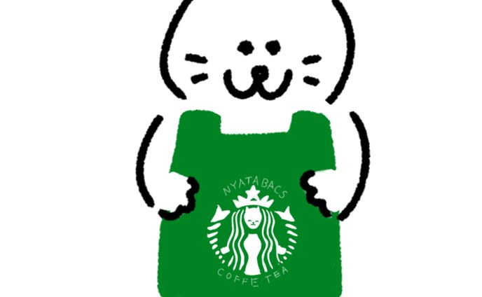 カフェ店員の猫　Cafe waiter's cat